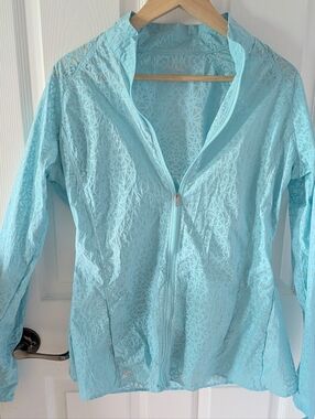 adidas Light Blue Patterned Golf Jacket